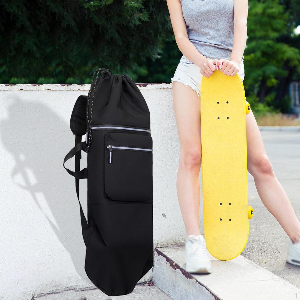 Skateboard Backpack Drawstring Closure Mat Storage Bag Waterproof Longboard Carry Case with