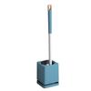 Wall-Mounted Punch-Free Toilet Brush with Base Holder, Long Handle & High-Quality Plastic