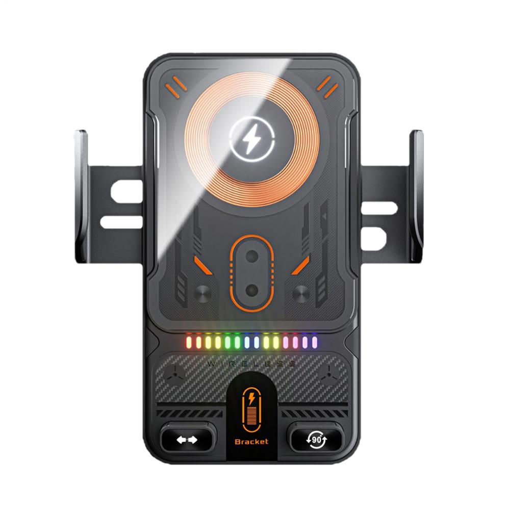 Car Wireless Charger Mount 15W Fast Charging Automobile Bracket Auto Clamping Car Phone Holder Mount For Music Control Video