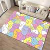 Adorable Multicolored Cartoon Cats Pattern Carpet - Pastel Animal Design Home Decor Suitable for Use As an Anti-slip for Room and Bedroom Sofas