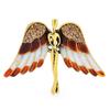 Rhinestone Angel Brooches For Women Unisex Enamel Big Wings Fairy Party Office Brooch Pin Gifts
