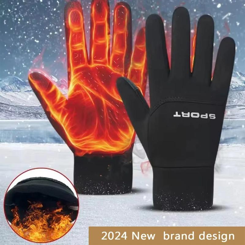 Warm touch screen winter gloves, durable for cold weather cycling and skiing, fashionable design outdoor sports, winter accessories and equipment