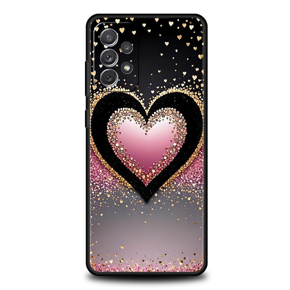 Coque de téléphone imprimée Cœur d'amour coloré pour Samsung Galaxy A55 A35 A15 A14 A13 A25 A54 A51 A71 A72 A73 A32 A52 A41 Coque souple en TPU