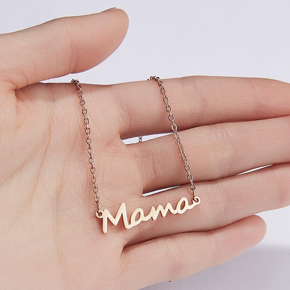 Alphabet Momo Beautiful Pendant Necklace In Fashionable Rose Gold And Silver Chic Jewelry For Women