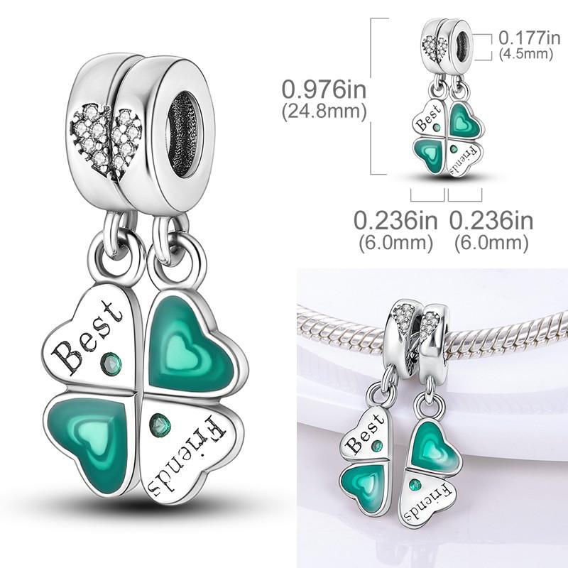 Copper America Christmas Charms Beads Heart Lover Pendants Fit Original Pandora Bracelet Diy Jewelry Gift Making