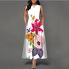 Women's Clothing European and American Style Large Size Dress Digital Printing Sleeveless Pendulum Dress