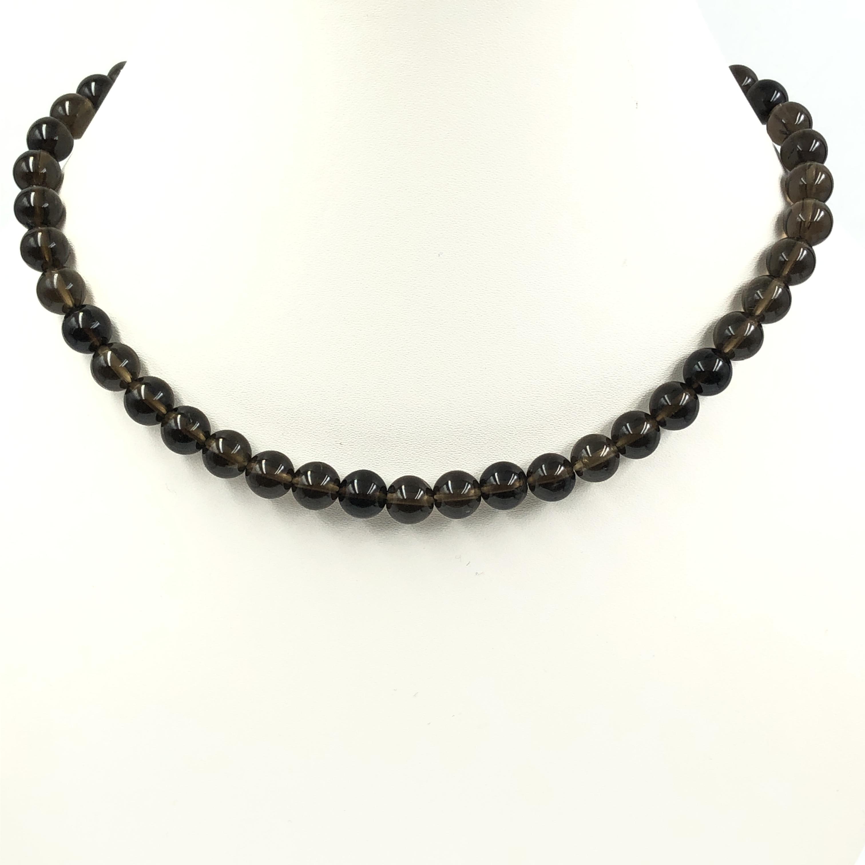 8 мм Натуральные smoky топаз Каменные Бусины Ювелирные изделия Ручная работа Натуральные Бусины Ожерелье 17-20 В Подарок на Юбилей 8BN-73