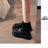 British Style Black Platform Heightening Small Leather Shoes Temperament Single Shoes 2025 Spring New Mary Jane Versatile Loafers
