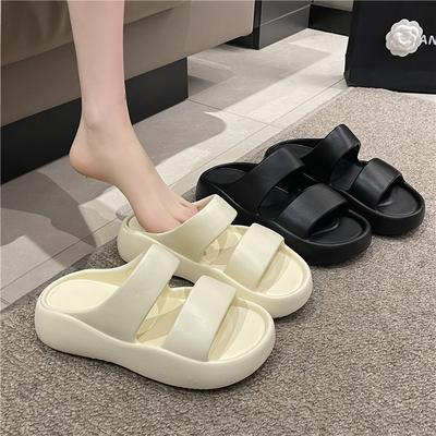 Pantuflas de Verano para Mujer con Punta Redonda y Suela Gruesa
