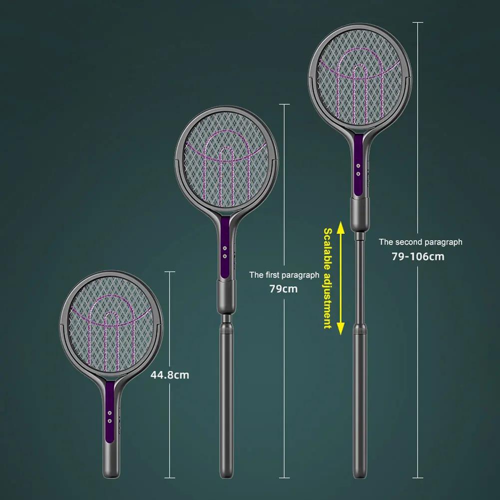 Rotating Head Electric Fly Swatter Rechargeable Fly Zapper 2 In 1 Fly Killer and Mosquito Trap Lamp for Indoor and Outdoor