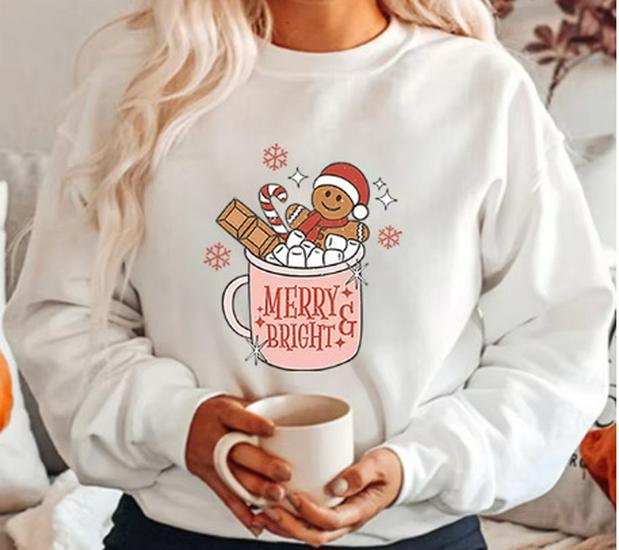 Zencefilli Kurabiye Adam Baskılı Uzun Kollu Kapüşonlu Sweatshirt, Yuvarlak Yaka, Düz Renk, Avrupa & Amerikan Tarzı.