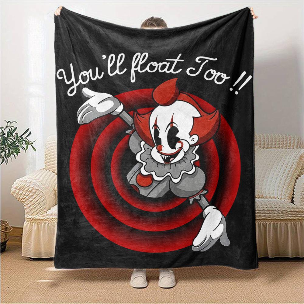 1pc Pennywise3 Blanket, Gift, for Men and Women, Soft Blanket, Good for Sofa Bed Couch Travel, Lightweight Flannel Blanket