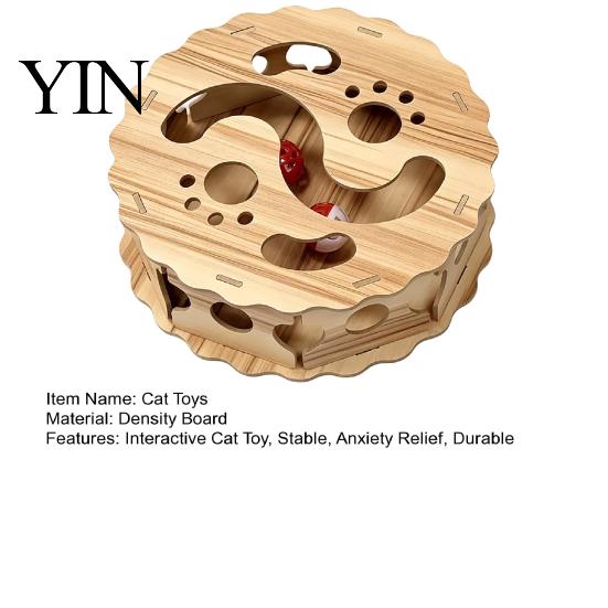 Sturdy Cat Maze Toy Interactive with Rolling Balls, Durable Density Board Scratching Indoor Pet Enrichment Toys Toy, Anxiety Relief Wooden Track