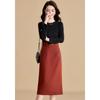 Ke Bei Er Women's 2025 Autumn Trench Coat & Spliced Dress Two-Piece Set