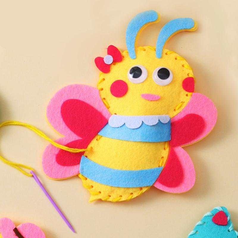 Childrens Nonwoven Fabric Sewing Craft Set Safe Cotton Educational Toy For Creative Bag Design And Motor Skills