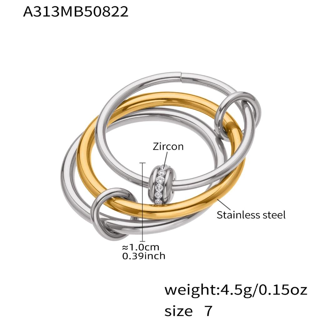 Ferris Wheel European-American Style Adjustable Wrap Coil Spring Ring for Women - Circular Stainless Steel Jewelry