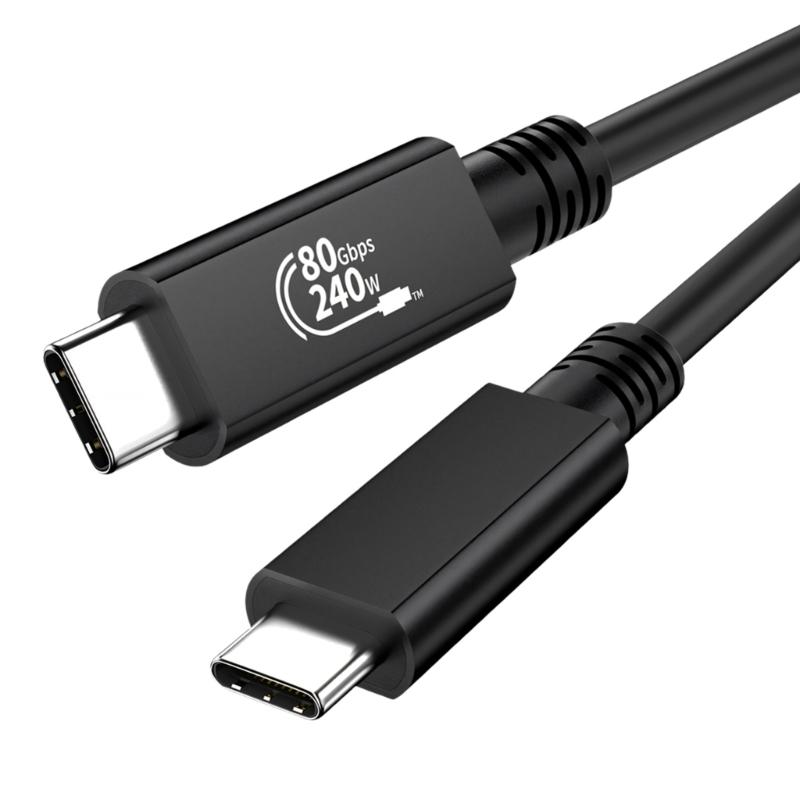 USB4 Data Cable 80Gbps USB C To USB C Cord 240W Fast Charging Cable for Notebook 5K Video Large File Transfer Use