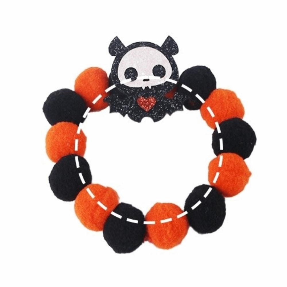Adjustable Rope Orange Dog Collar Soft Cat Collar Cute Halloween Pet Collar Party
