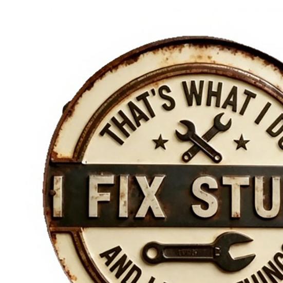 Metal Decorative Tag Vintage Garage Sign with Wrench Design Large Retro Distressed Wall Art for Bar Counters Tool Corners Man Cave Workshop Decor