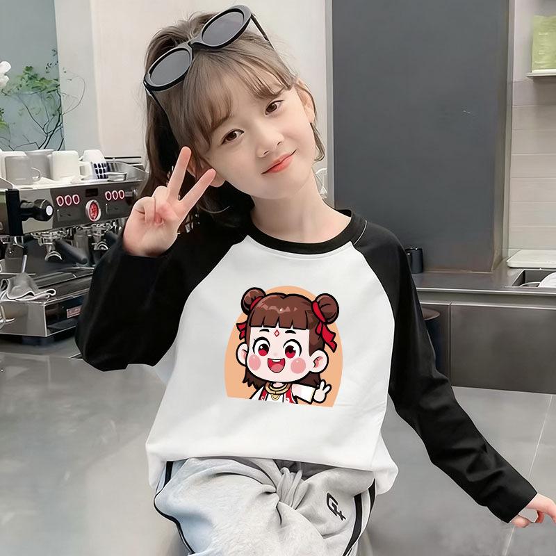 Children's Cotton Long Sleeve Cartoon T-Shirt - Boys & Girls Stylish Base Layer for Spring & Autumn