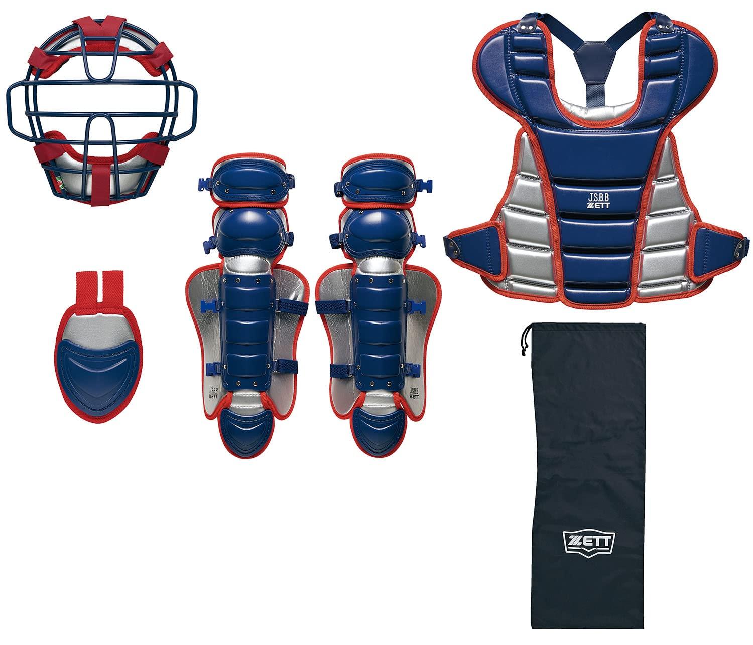 

Комплект защитной экипировки для бейсбола ZETT для софтбола. Ограниченная серия для и темно-синий x серебристый от Swallow Sports. Для кэтчера. (Набор из 4 предметов) Бейсбол, Издание, Мальчики,