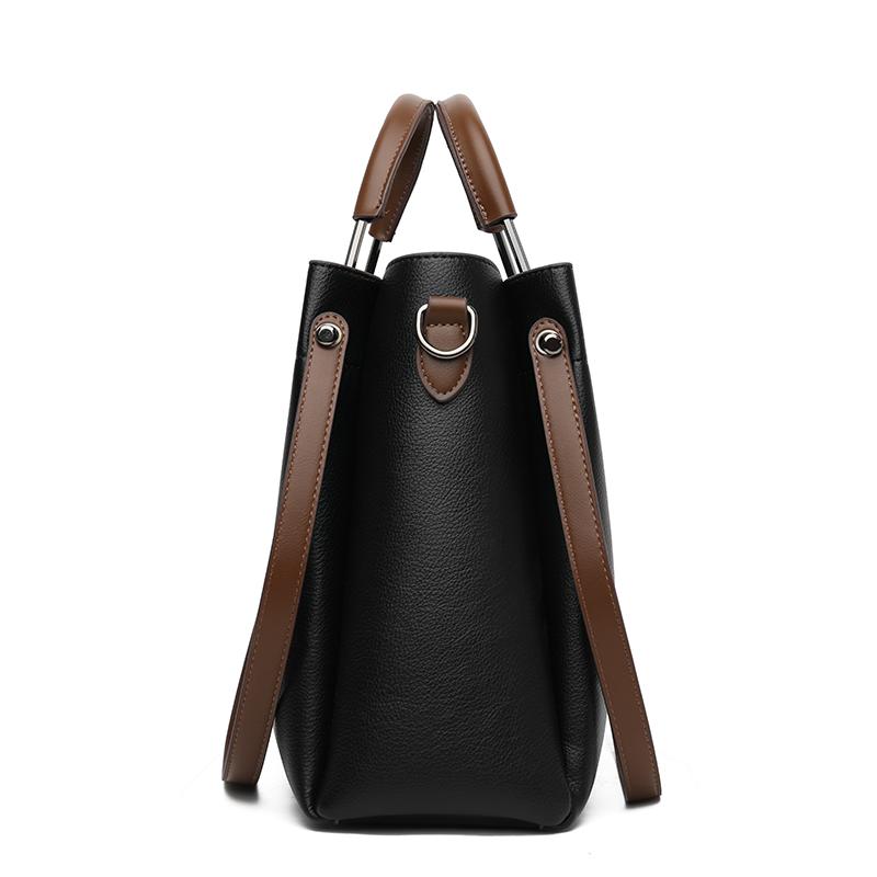 Simple Generous Solid Color Women's Handbags New Style Large Capacity Ladies Bucket Bag High End PU Leather Single Shoulder Bag for Mother's Day Gifts