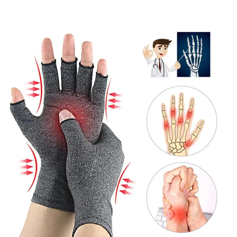 1 Pair Compression Arthritis Gloves Wrist Support Joint Pain Relief Hand Brace Therapy Wristband for Women Men