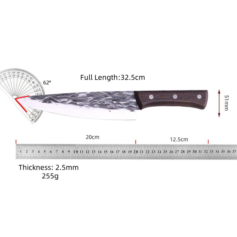 Kitchen Knives Forged Chef Cleaver Butcher Meat Fish Fruit Filleting Cutter Sushi Slicing Utility Knife with Wenge Handle