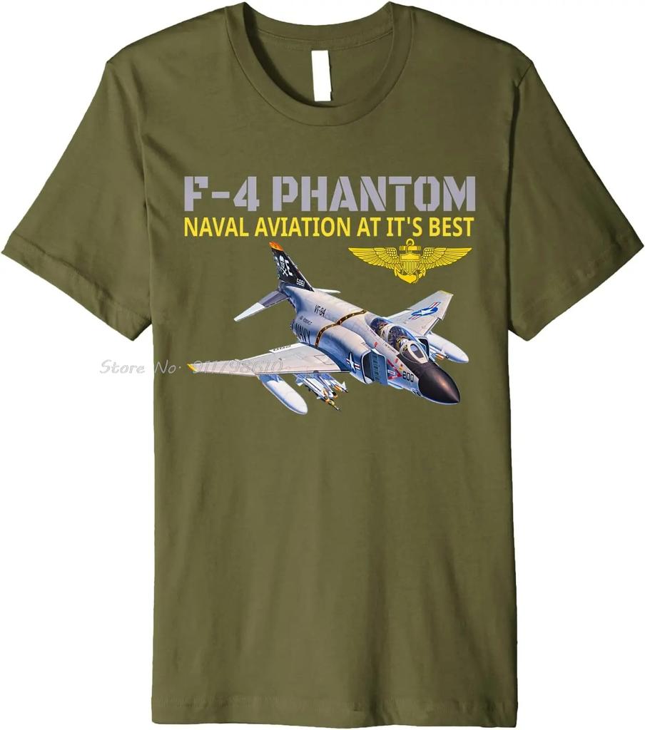 Oversized T-shirt Naval Aviation F-4 Phantom Jet Interceptor And Fighter-bomber Cotton Tshirt Unisex Tops Tees Men's Clothing