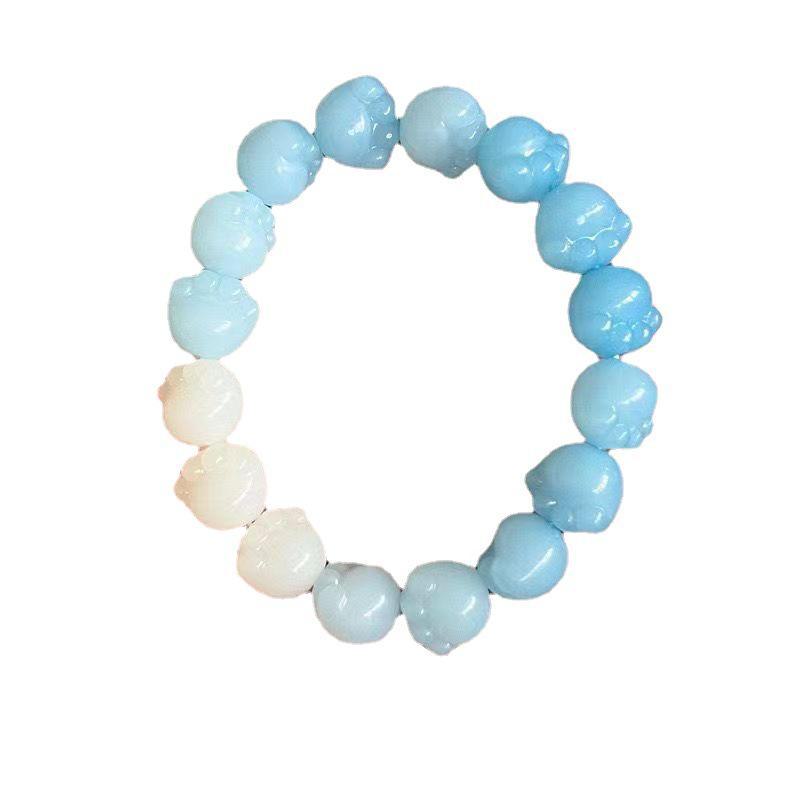 Adorable Chubby Gradient Kitten Claw Beaded Bracelet - 2025 Trendy Style for Women and Students
