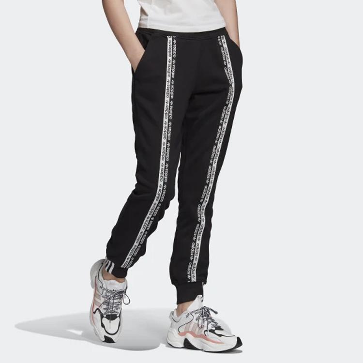 adidas Originals Color Block Retro Sports Leisure Knitted Pants Women Pants Black FM4385