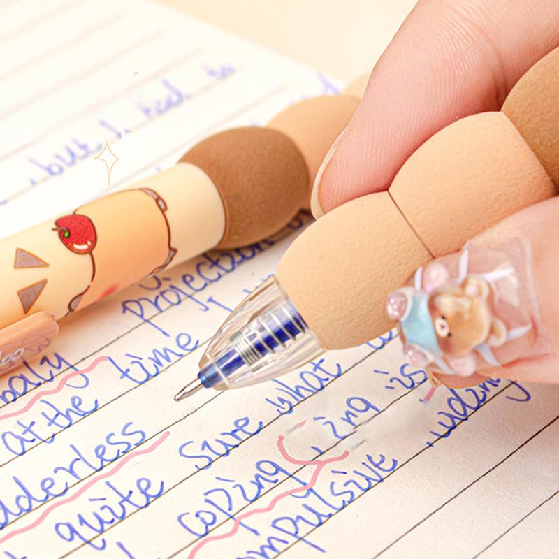 4 stuks Cartoon schattige Capybara uitwisbare gelpennen Kawaii snel drogend schrijven Soepele elegante neutrale pennen Esthetische briefpapier