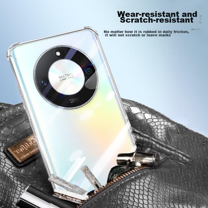 Transparent Phone Case for Honor X50, Ultra-Thin Crystal Lens Protection Cover with Reinforced Corners And Air Cushion, And Scratch-Resistant