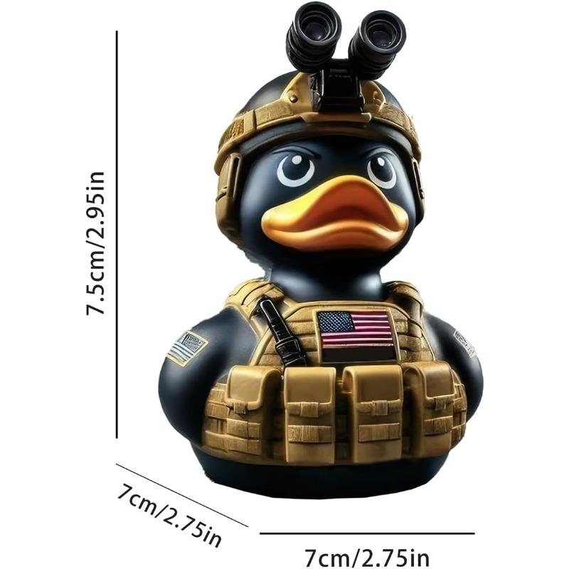Armed Army Duck,Veteran Tribute Duck,Military Uniform Armed Forces Resin Ducks for Jeeps Ducking,Veterans Memorial Duck Honoring Veterans Rubber