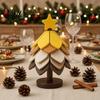 Anti Scald Silicone Mat Christmas Tree Shaped Trivet Set, Collapsible Heat Resistant Hot Pad Holiday Party Kitchen Decor with Storage Stand,