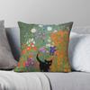 Katze Gustav Klimt Bauerngarten Quadratische Kissenhülle Polyester Leinen Samt Bedruckt Reißverschluss Dekorative Kissenhülle Zimmer Kissenbezug