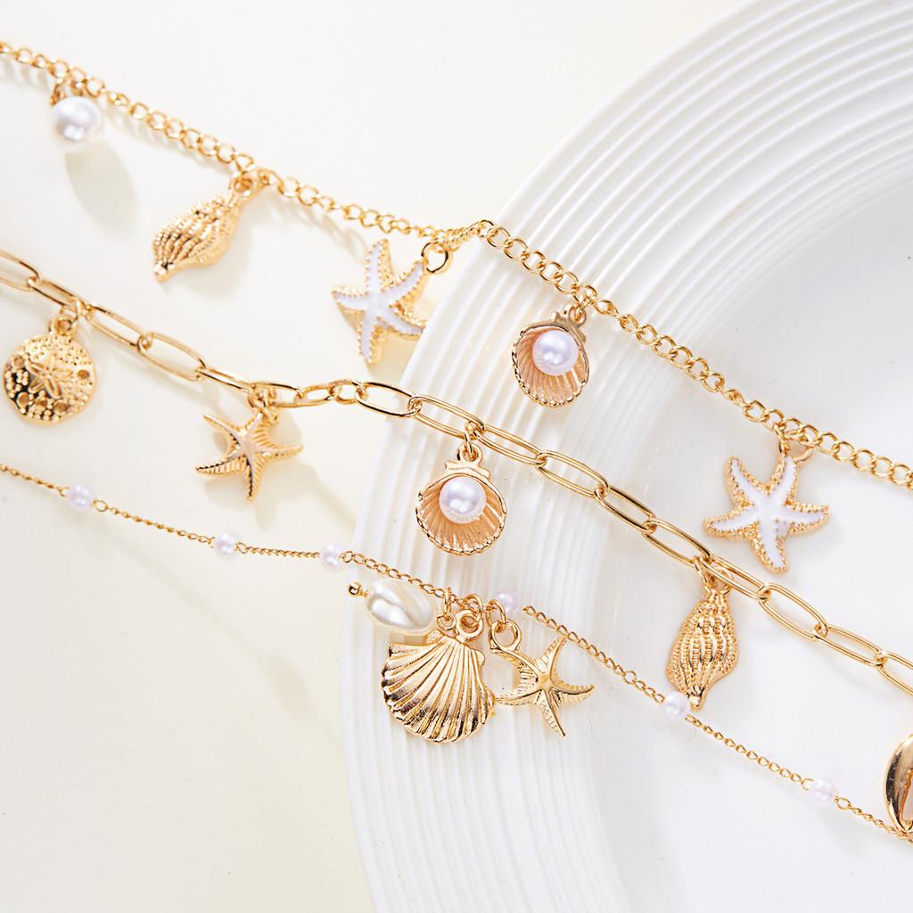 Schelp Hanger Ketting Met Legering Ketting Voor Dames Strand Mode