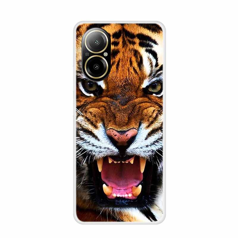 Soft Case For Realme C67 Painting Animals Luxury Silicone Phone Cover for Realme C 67 Protector Transparent Shell Clear Cases