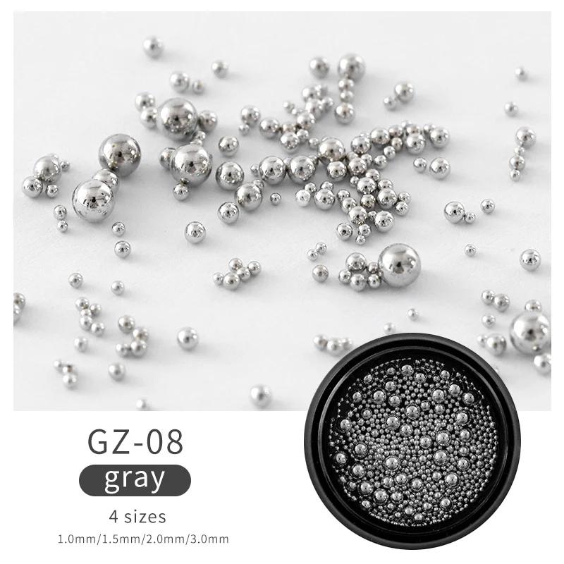 

1 коробка мини-маленьких бусин из нержавеющей стали в виде икры, украшения для ногтей, серебряные, розовые, золотые, микрошарики, наконечники для гель-лака
