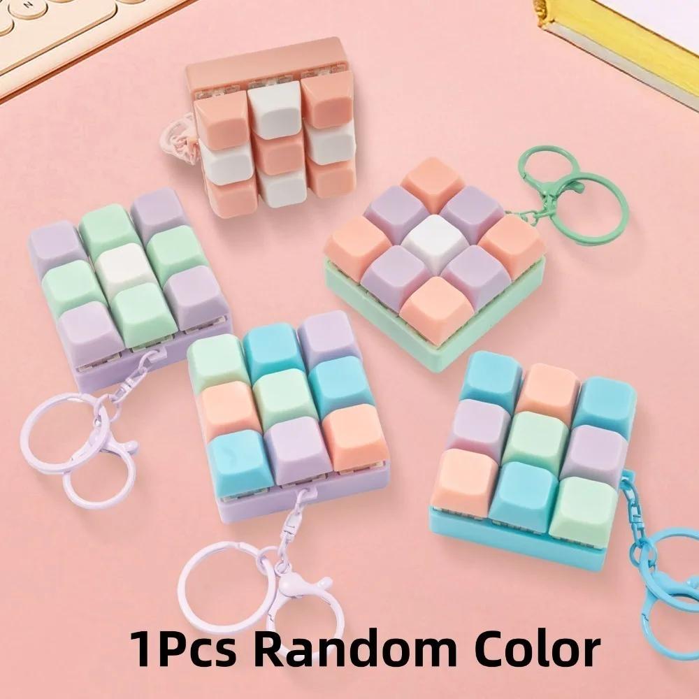 Fidget Decompression 9 Keyboard Key DIY Button Keycap Anti Stress Finger Keyboard Games Keychain Stress Relief Fashion Jewelry