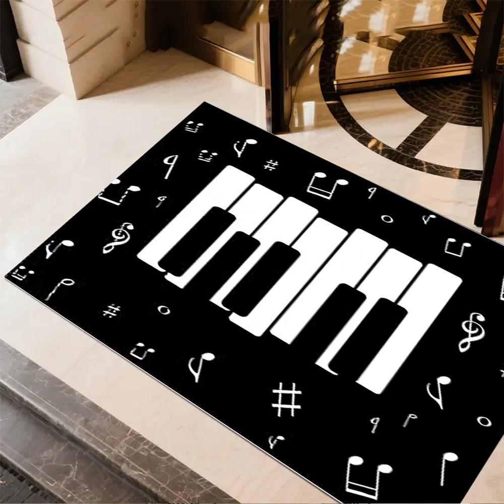 1pc music notes vinyl records and cassettes rug home carpet design for office decor gift living room bedroom