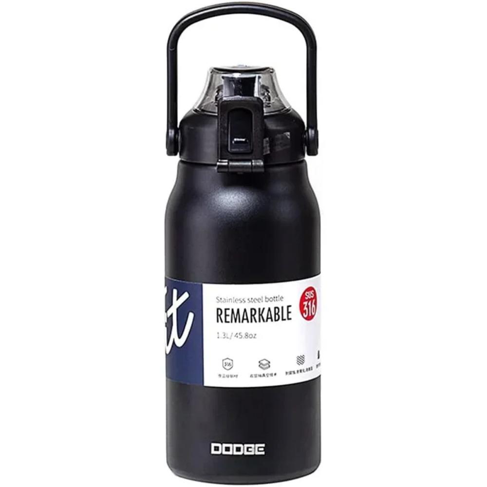 

DODGE Large Capacity Stainless Steel Thermos Water Bottle Tumbler Outdoor Sport Vacuum Flask Thermal Mug Travel Insulated Cup 1300ml чорний