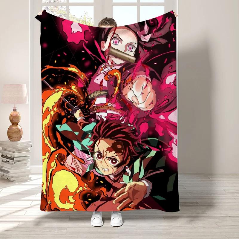 D-Demon Slayer Cute Throw Blanket for Living Room Decorative Bed Blankets Sofa Summer Boho Home Decor Bedroom Decoration Fleece