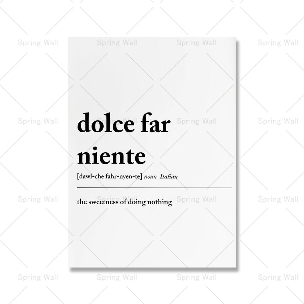 Canvas Print Painting Poster La Dolce Vita Wall Picture Lemon Nordic  Italian Aperitivo Pizza Pasta Food Quote Art Kitchen Decor No Frame