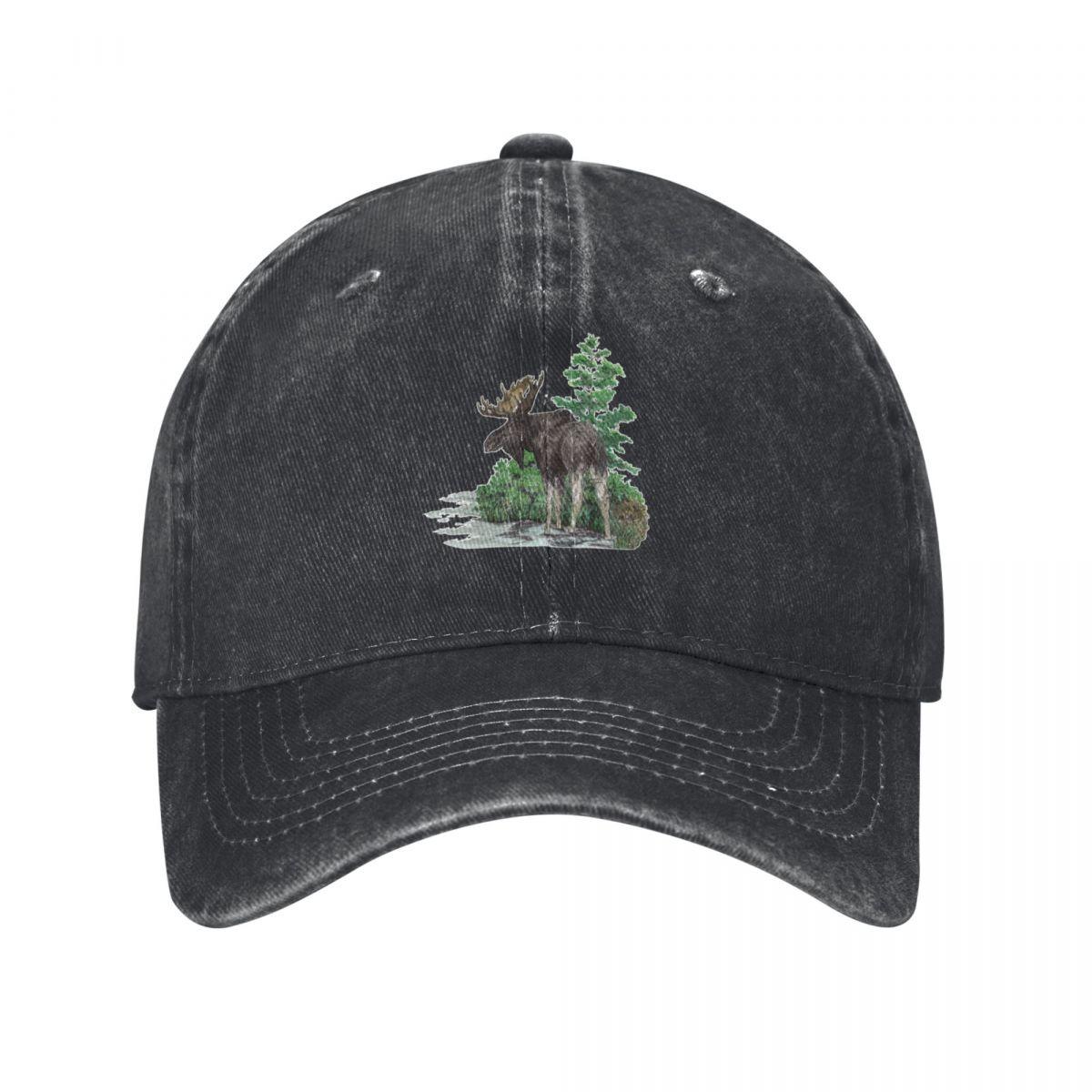 Moose Watercolor Baseball Cap Fashion Beach Hat Baseball Cap Kids Hat Hats For Unisex Women s