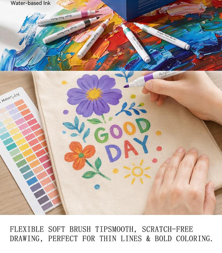 240-Color Multi-Material Marker Set with Storage Box - High-Pigment Acrylic & Oil-Based Graffiti Pens