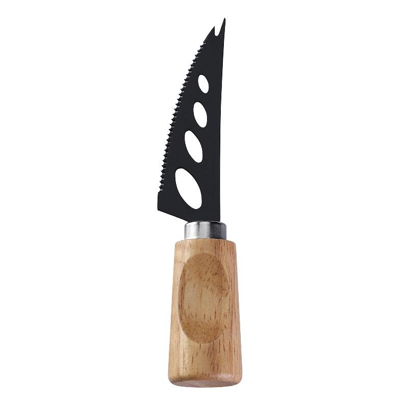 Stainless Steel Cheese & Pizza Knife with Rubber Wood Handle
