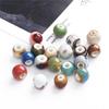 20 Stück 10 mm Blumenglasur-Porzellanperlen, runde Spacer-Keramikperlen für Schmuckherstellung, DIY-Charms, Armbänder, Halsketten, Basteln