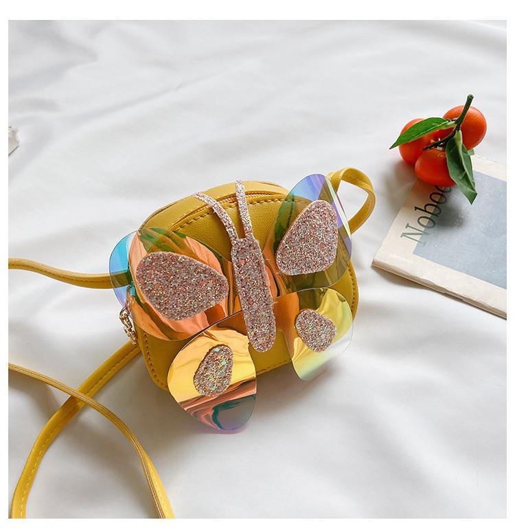 Adorable Children's Crossbody Bag Cute Cartoon Butterfly Mini Shoulder Bag For Girls