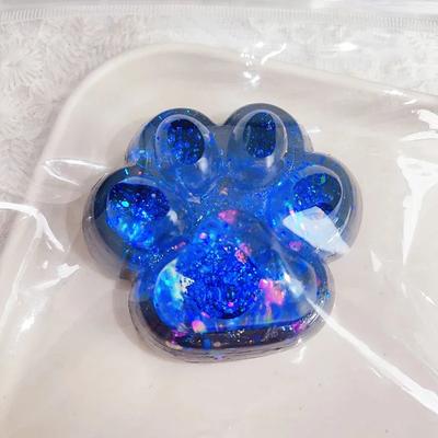 Roztomilá flitrová kočičí tlapka mačkací fidget hračka s pomalým návratem, hračka pro úlevu od stresu, mačkací dekompresní kočičí tlapka, měkká mačkací hračka